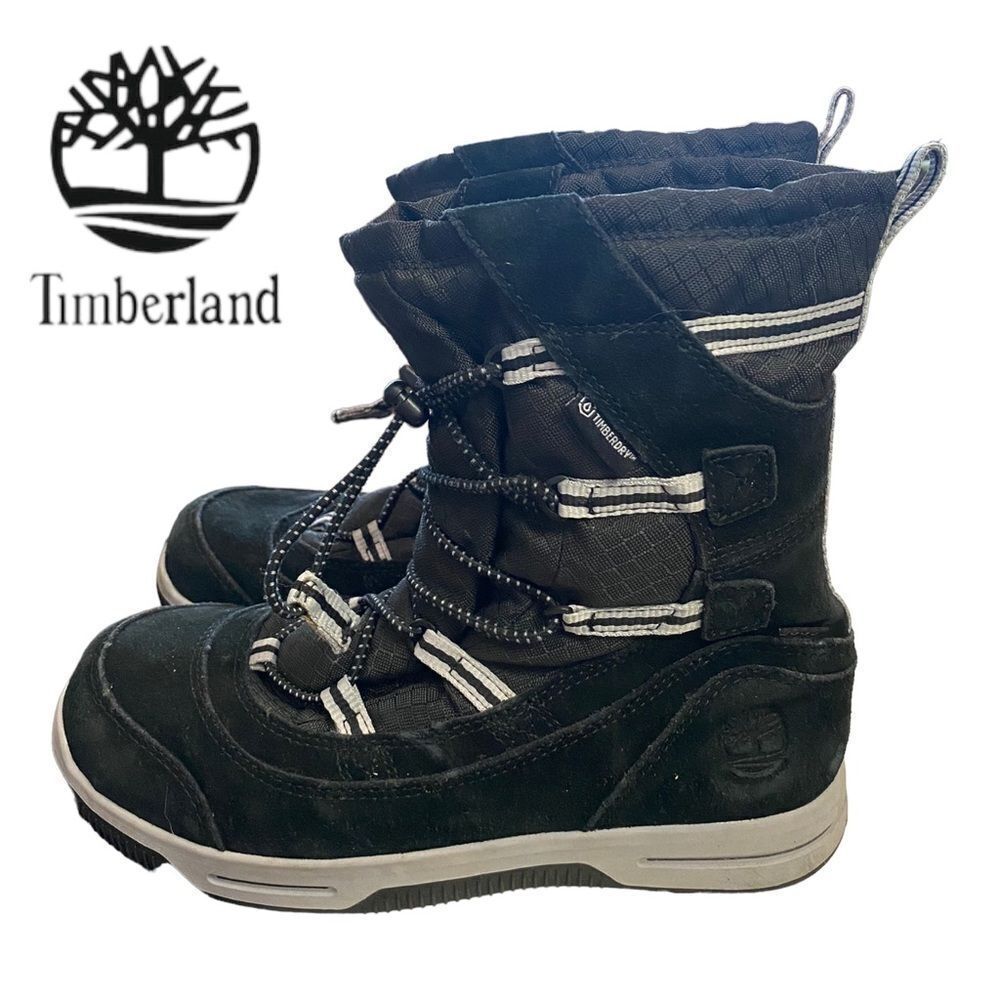 Timberland Snow Stomper Pull On Waterproof Black Boys Boots 5